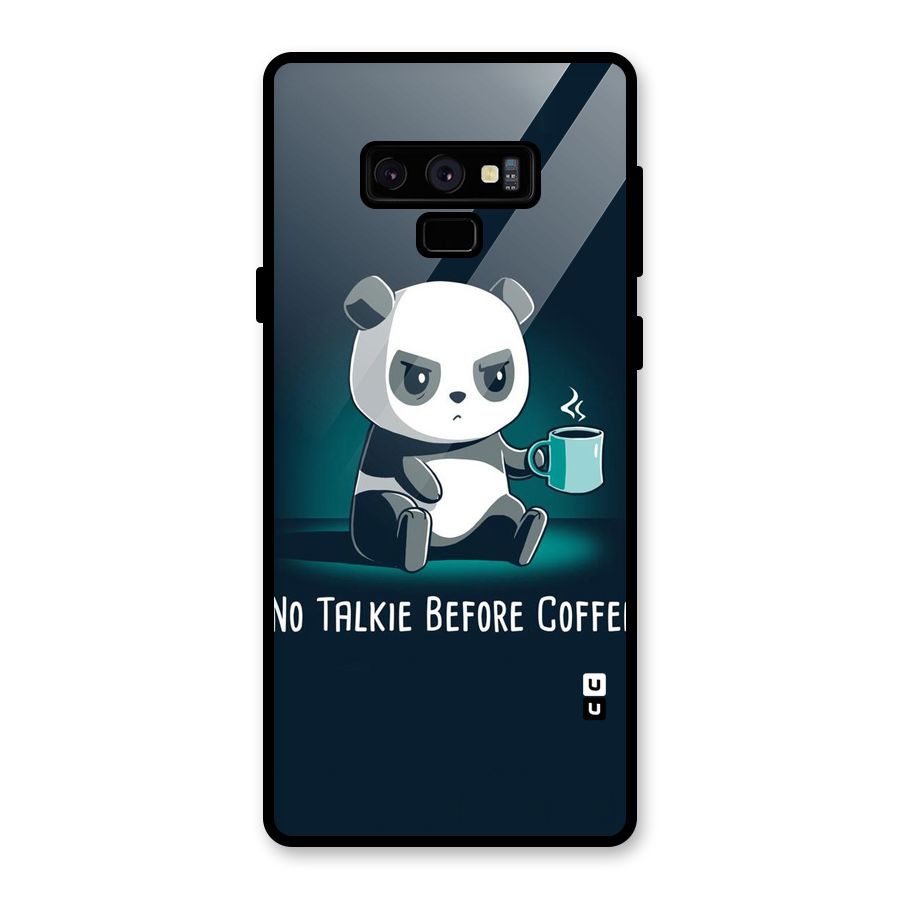 No Talkie Before Coffee Glass Back Case for Galaxy Note 9
