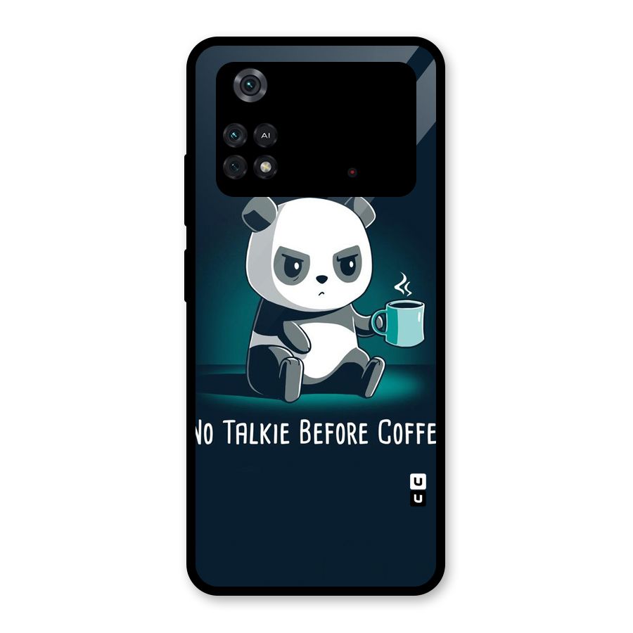 No Talkie Before Coffee Glass Back Case for Poco M4 Pro 4G