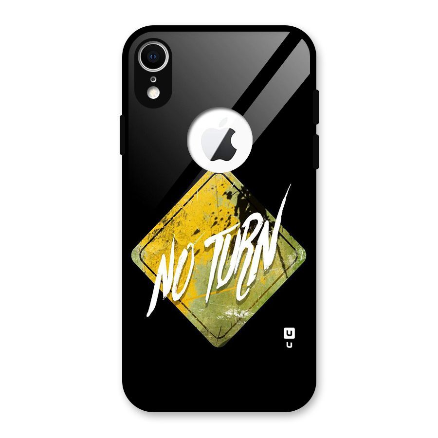 No Turn Glass Back Case for iPhone XR Logo Cut