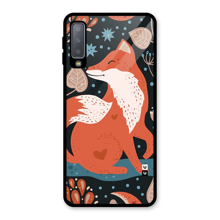 Nordic Arts Fox Glass Back Case for Galaxy A7 (2018)