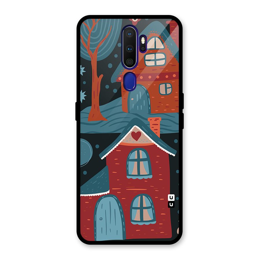 Nordic Arts Houses Glass Back Case for Oppo A9 (2020)