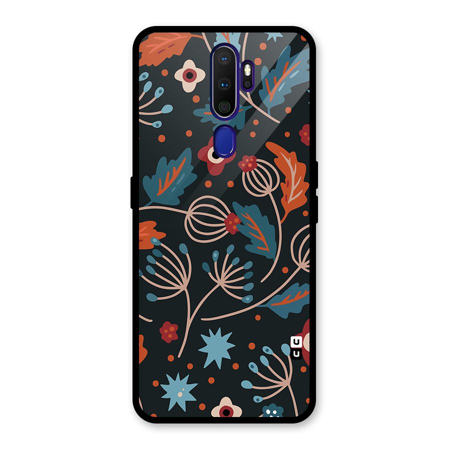 Nordic Arts Leaves Glass Back Case for Oppo A9 (2020)