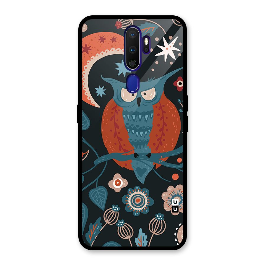 Nordic Arts Owl Moon Glass Back Case for Oppo A9 (2020)