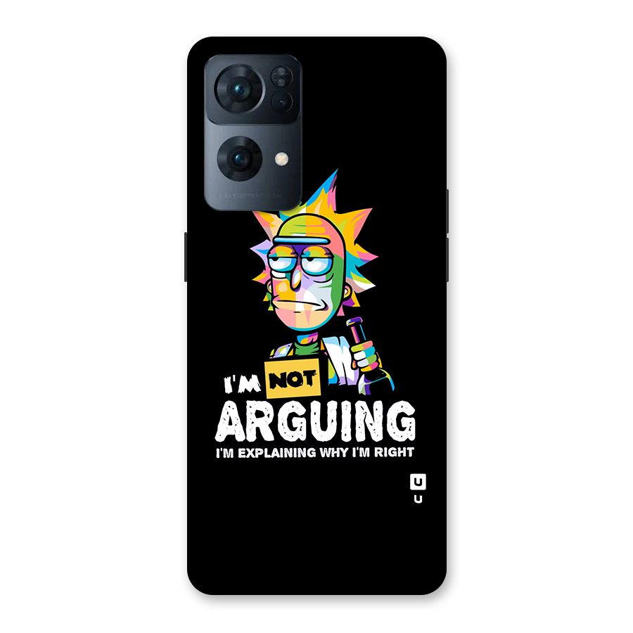 Not Arguing Explaining Back Case for Oppo Reno7 Pro 5G