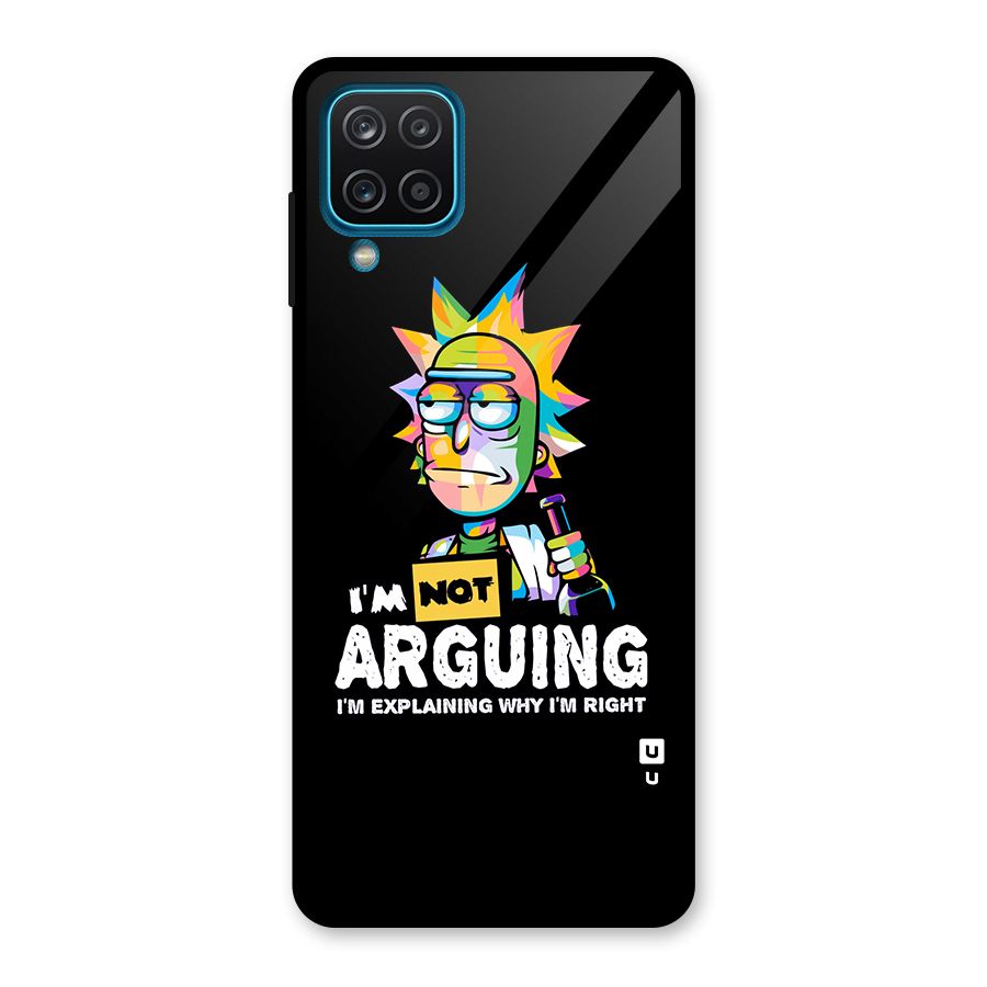 Not Arguing Explaining Glass Back Case for Galaxy A12