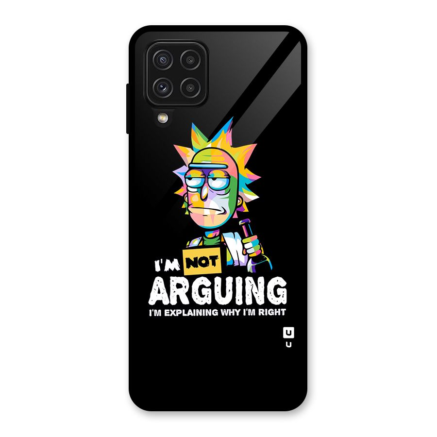 Not Arguing Explaining Glass Back Case for Galaxy A22 4G