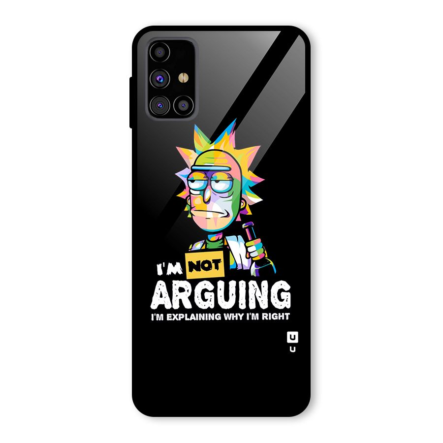 Not Arguing Explaining Glass Back Case for Galaxy M31s
