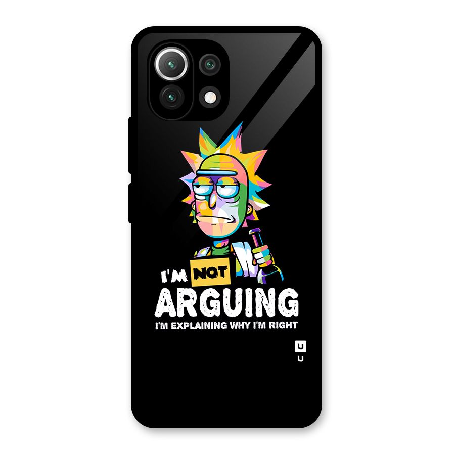 Not Arguing Explaining Glass Back Case for Mi 11 Lite