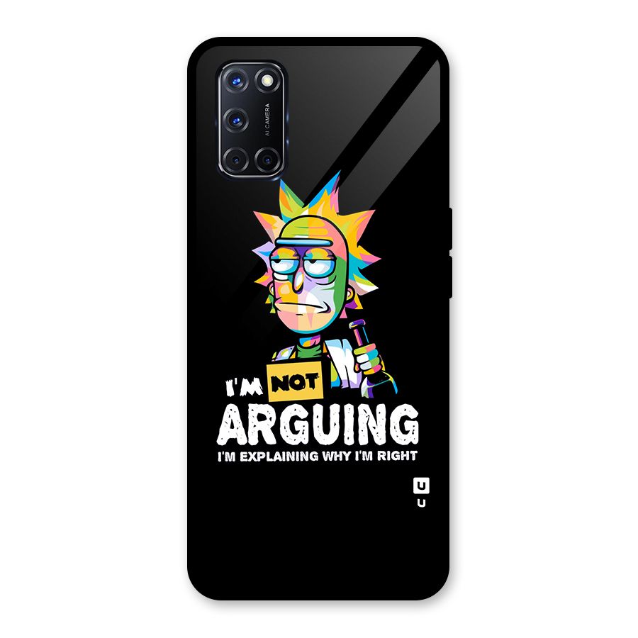 Not Arguing Explaining Glass Back Case for Oppo A52