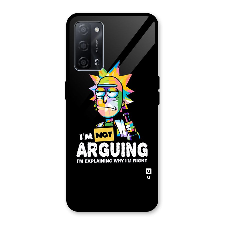 Not Arguing Explaining Glass Back Case for Oppo A53s 5G