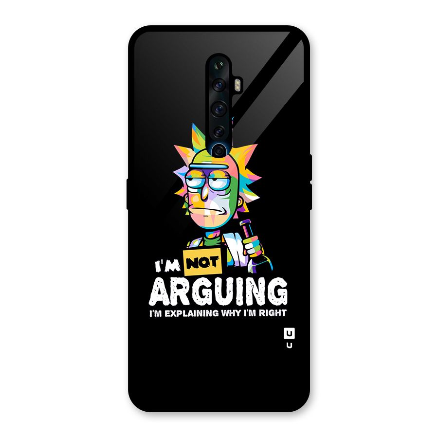 Not Arguing Explaining Glass Back Case for Oppo Reno2 Z