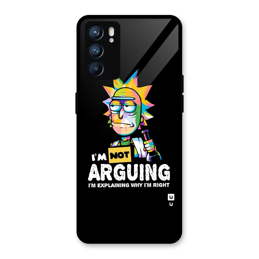 Not Arguing Explaining Glass Back Case for Oppo Reno6 5G