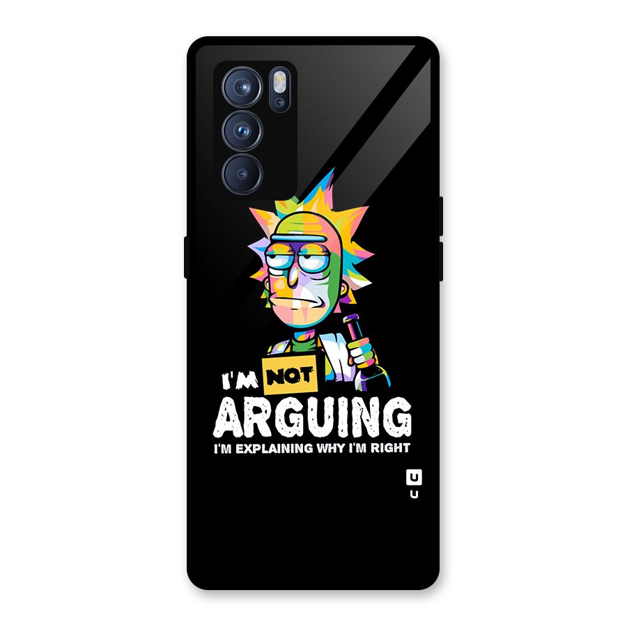 Not Arguing Explaining Glass Back Case for Oppo Reno6 Pro 5G
