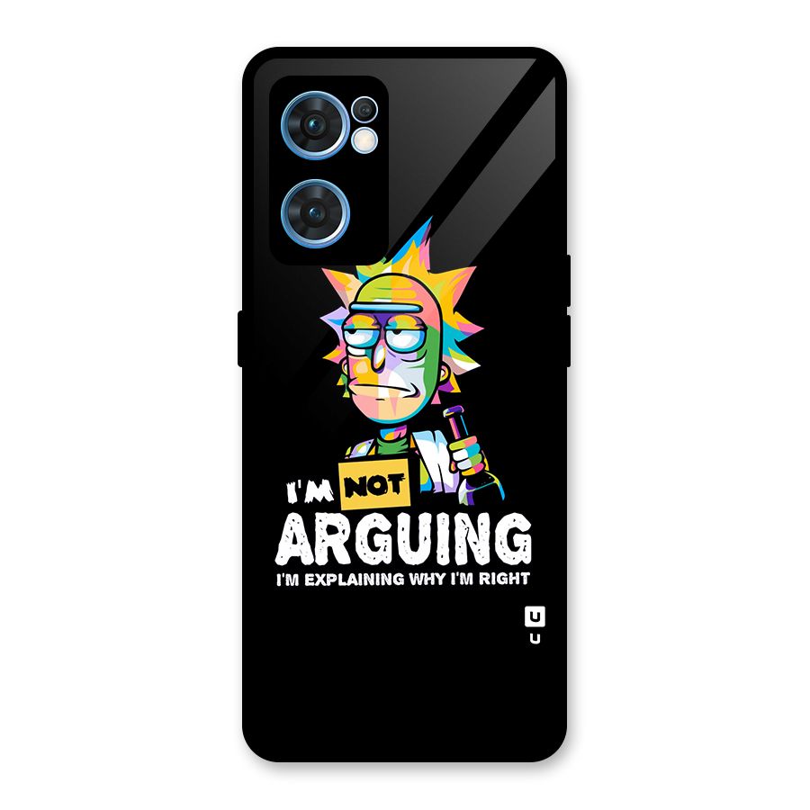 Not Arguing Explaining Glass Back Case for Oppo Reno7 5G