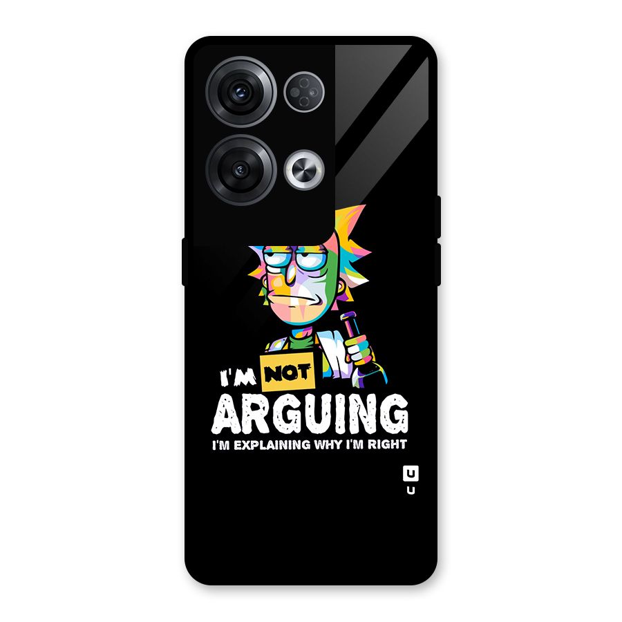 Not Arguing Explaining Glass Back Case for Oppo Reno8 Pro 5G