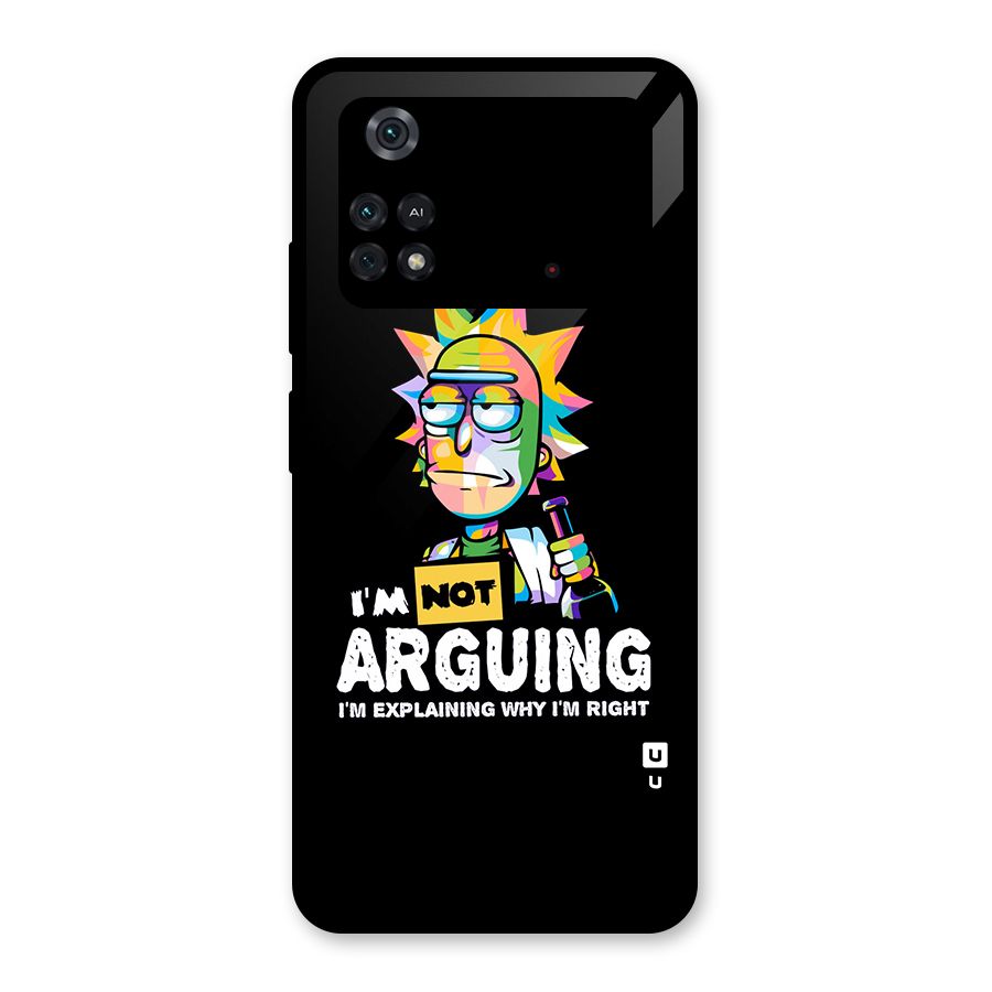 Not Arguing Explaining Glass Back Case for Poco M4 Pro 4G
