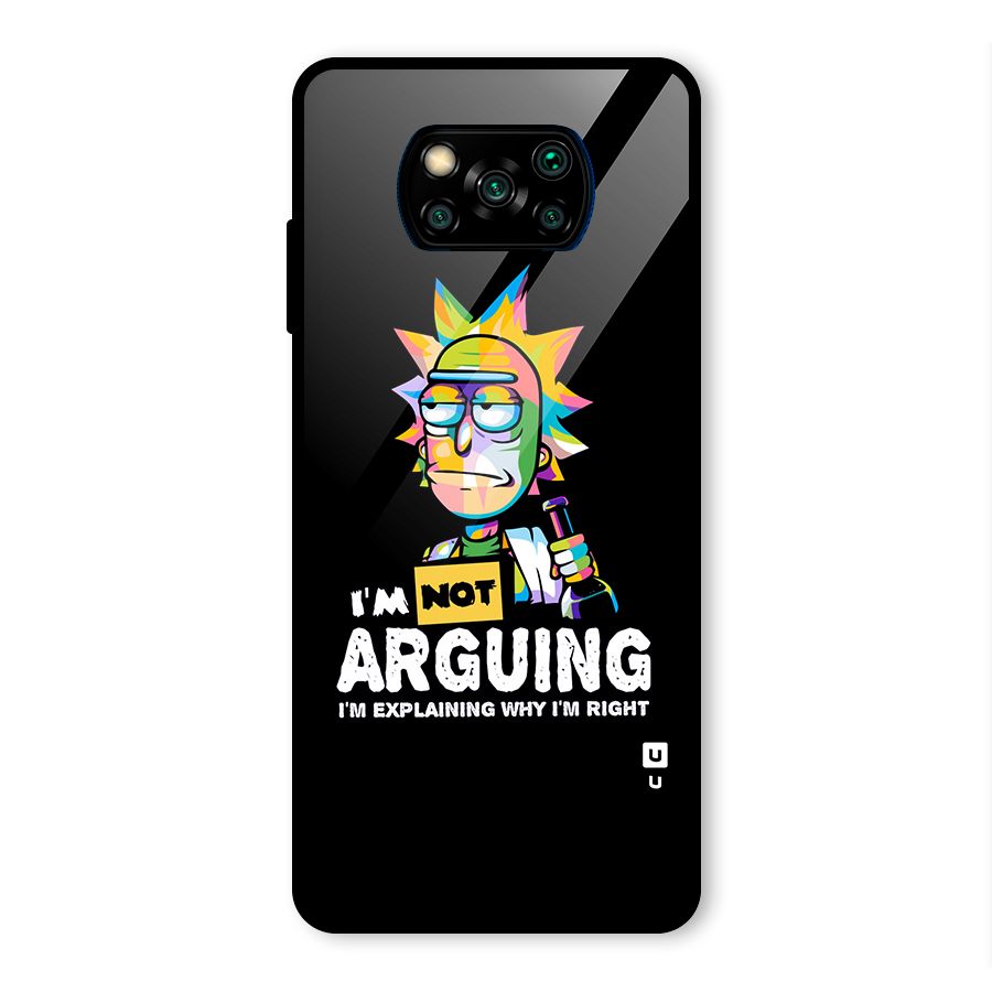 Not Arguing Explaining Glass Back Case for Poco X3 Pro