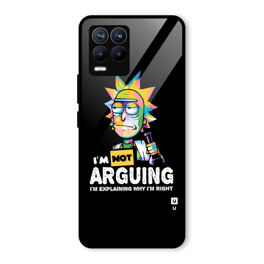 Not Arguing Explaining Glass Back Case for Realme 8