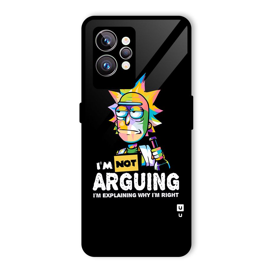 Not Arguing Explaining Glass Back Case for Realme GT2 Pro