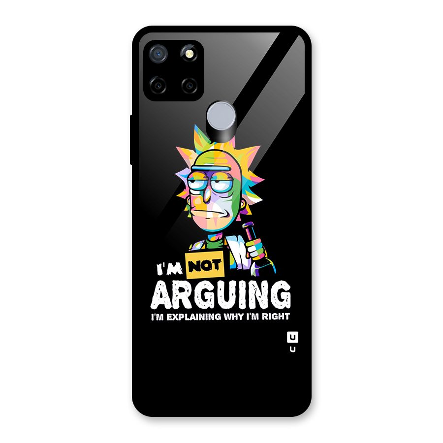 Not Arguing Explaining Glass Back Case for Realme Narzo 20