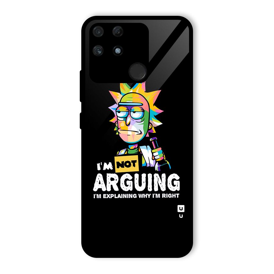 Not Arguing Explaining Glass Back Case for Realme Narzo 50A
