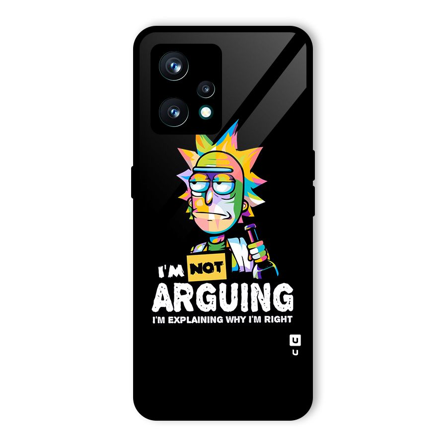 Not Arguing Explaining Glass Back Case for Realme Narzo 50 Pro