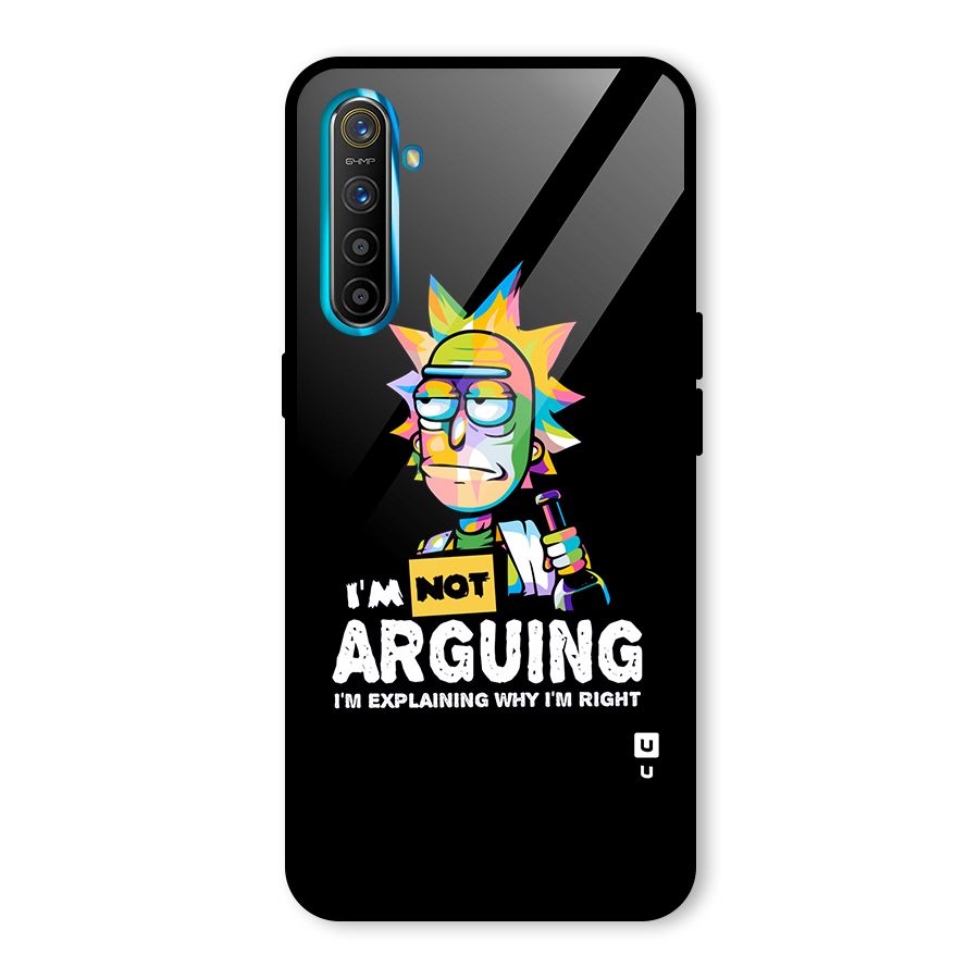 Not Arguing Explaining Glass Back Case for Realme XT