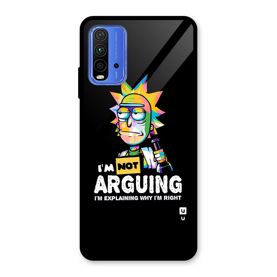 Not Arguing Explaining Glass Back Case for Redmi 9 Power