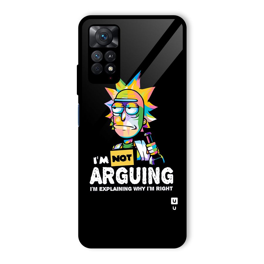 Not Arguing Explaining Glass Back Case for Redmi Note 11 Pro Plus 5G