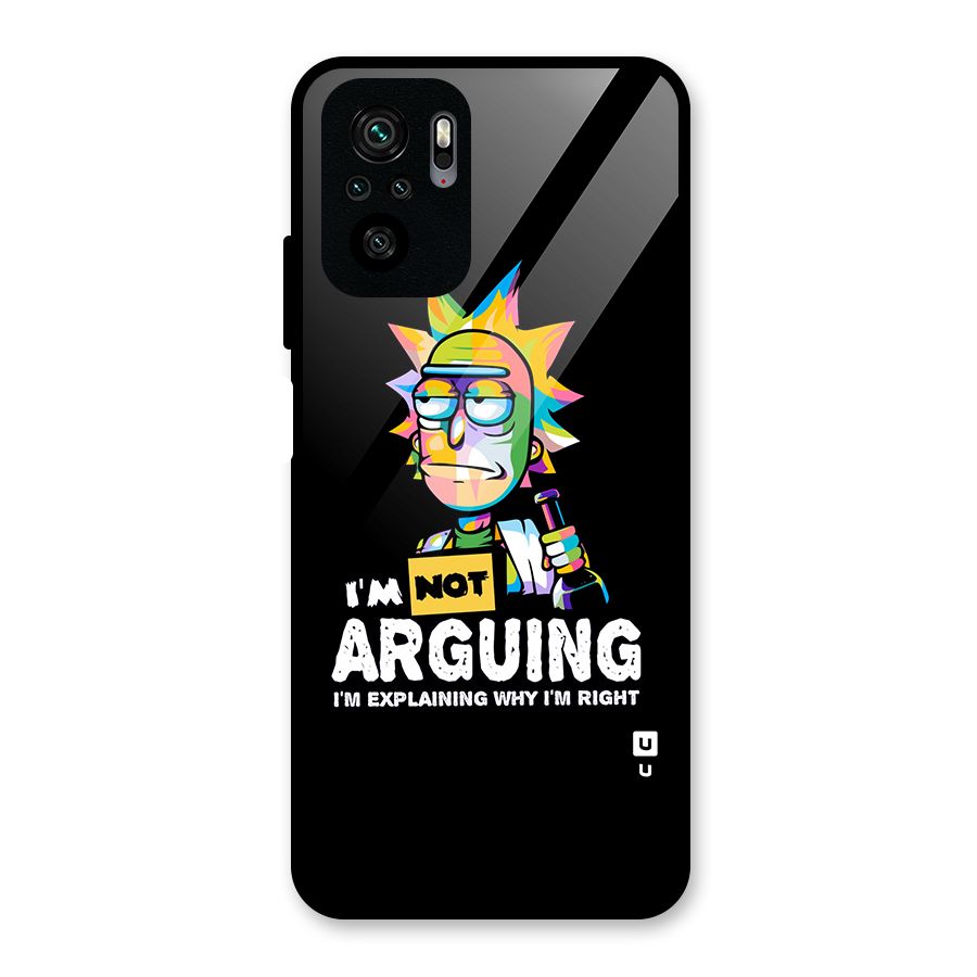 Not Arguing Explaining Glass Back Case for Redmi Note 11 SE