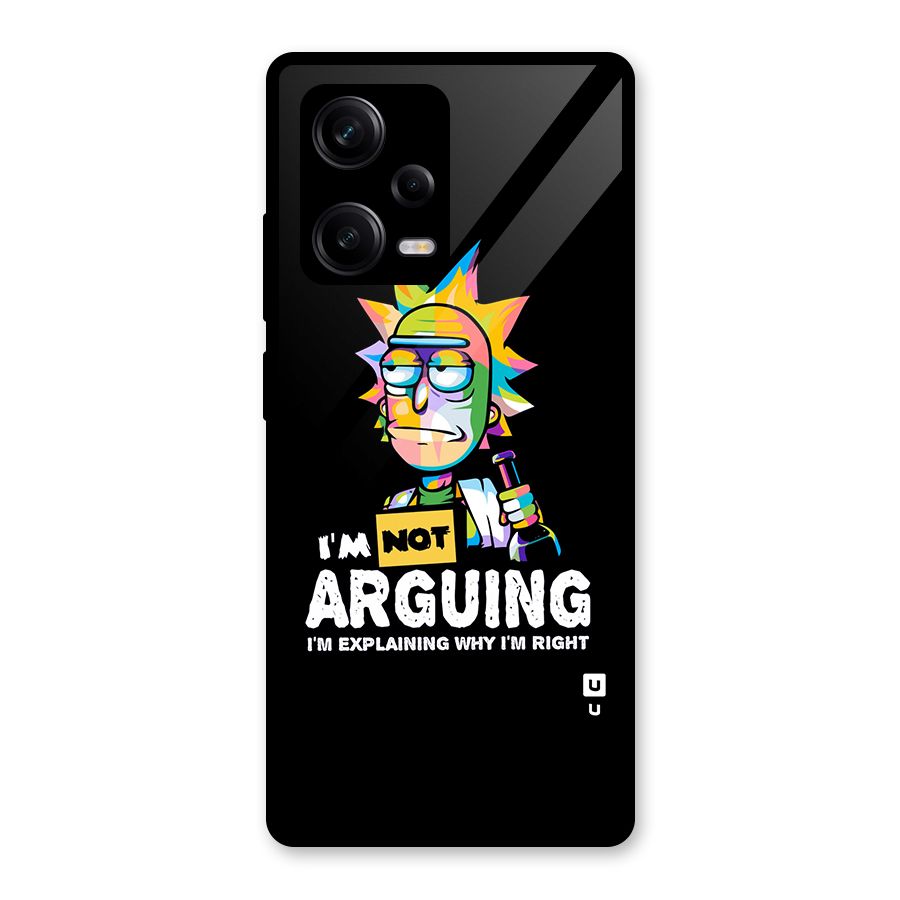 Not Arguing Explaining Glass Back Case for Redmi Note 12 Pro