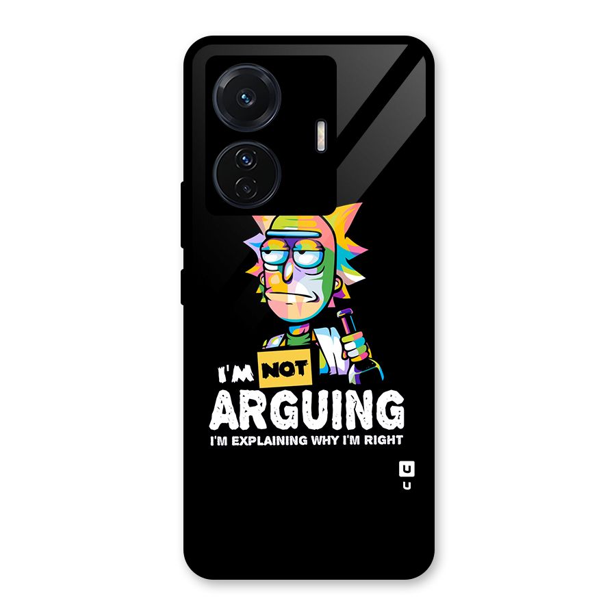 Not Arguing Explaining Glass Back Case for Vivo T1 Pro