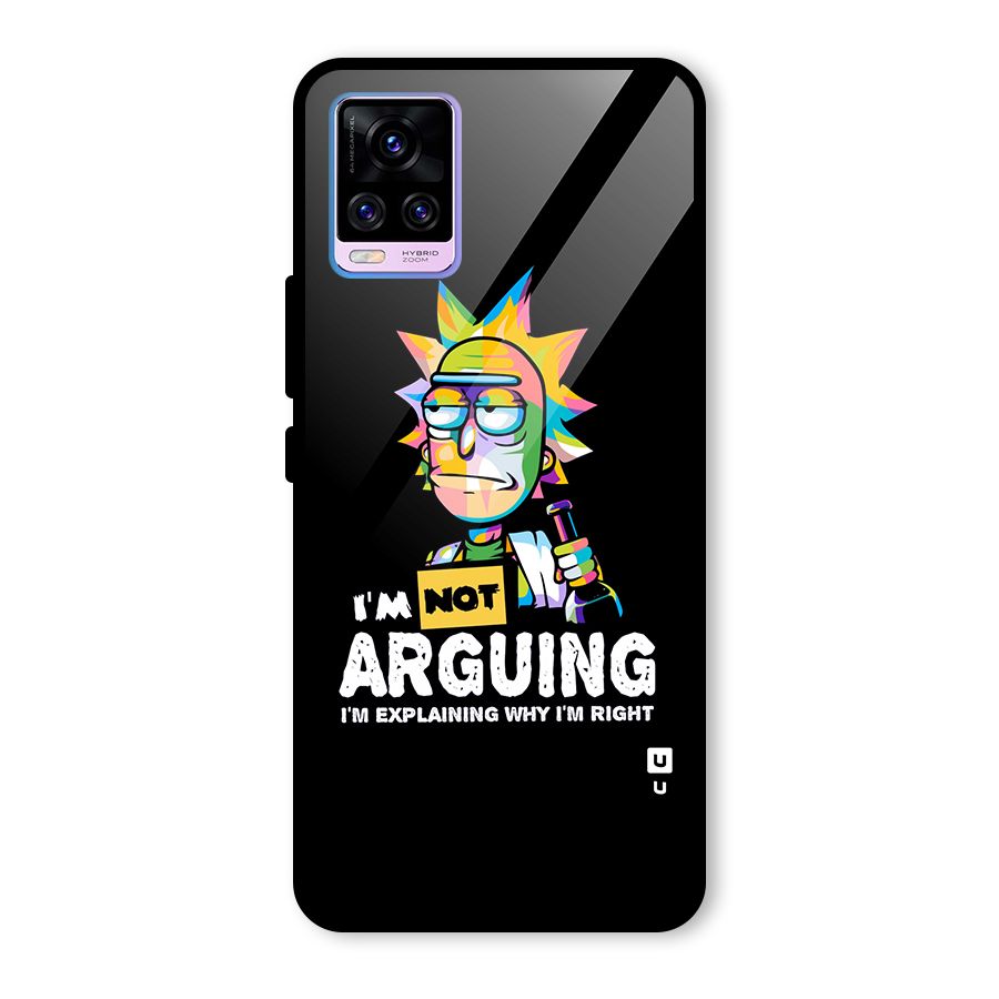Not Arguing Explaining Glass Back Case for Vivo V20 Pro