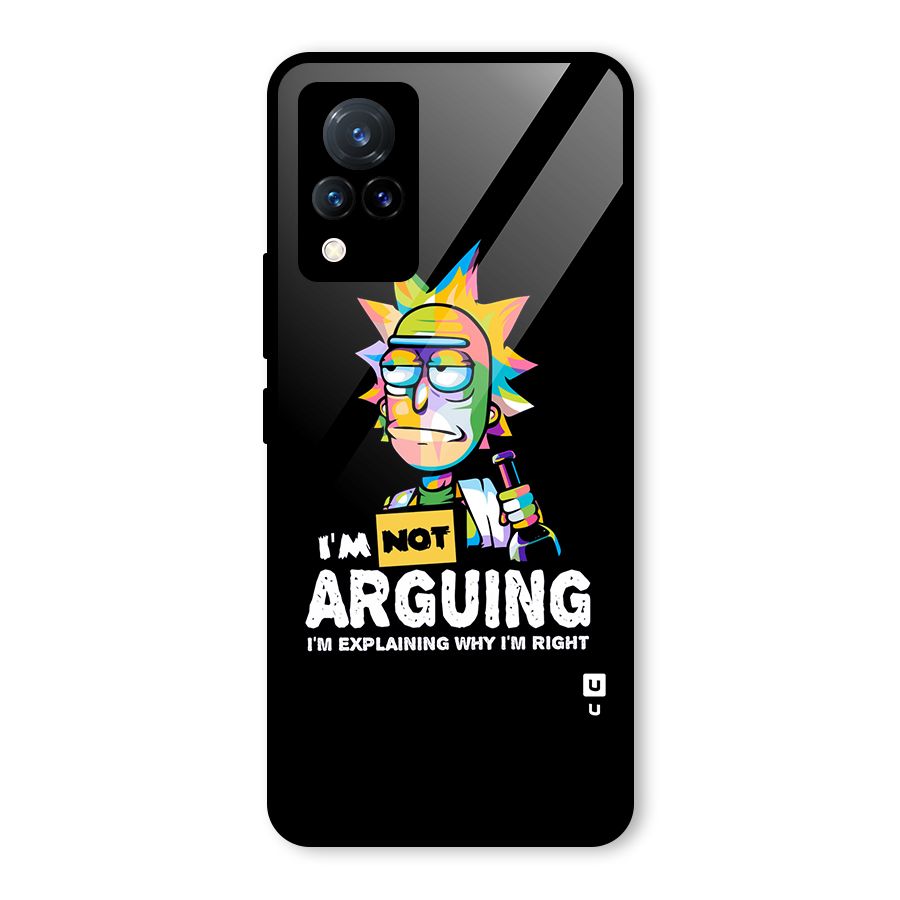 Not Arguing Explaining Glass Back Case for Vivo V21 5G