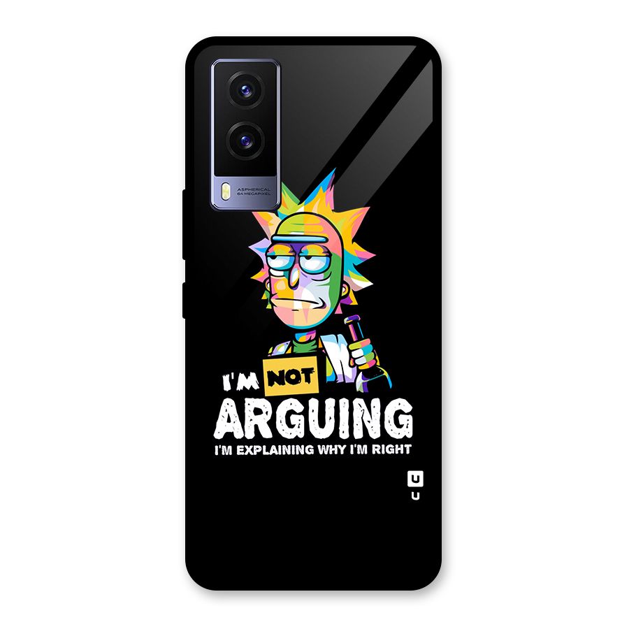 Not Arguing Explaining Glass Back Case for Vivo V21e 5G
