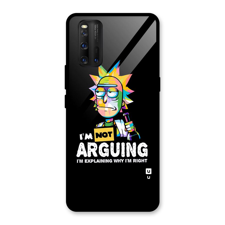 Not Arguing Explaining Glass Back Case for Vivo iQOO 3