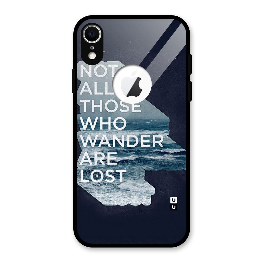 Not Lost Glass Back Case for iPhone XR Logo Cut