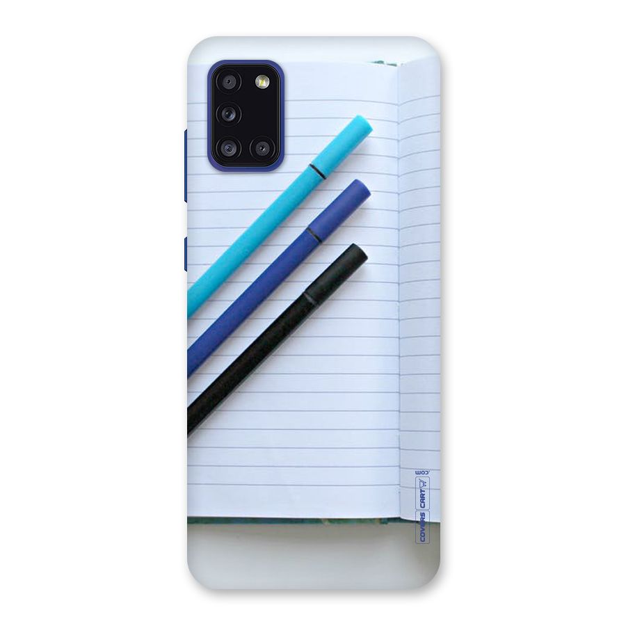 Notebook And Pens Back Case for Galaxy A31