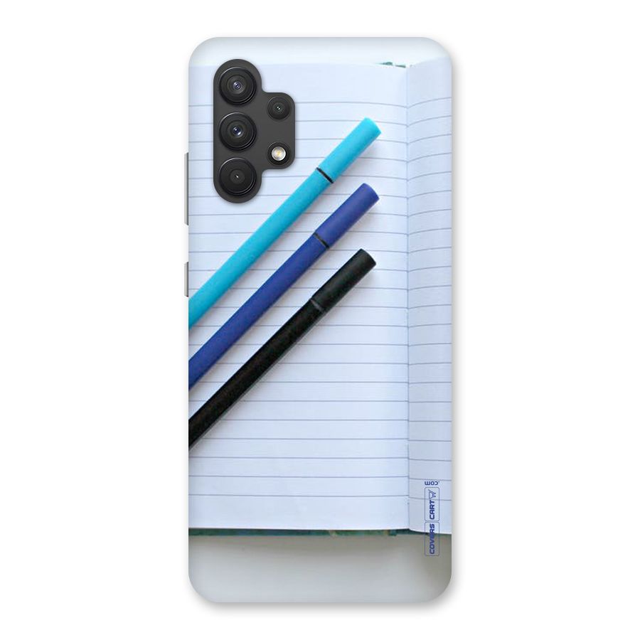 Notebook And Pens Back Case for Galaxy A32
