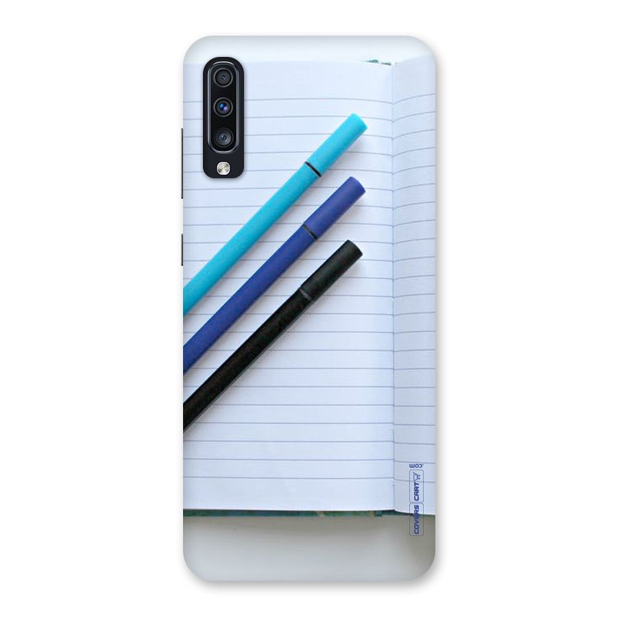 Notebook And Pens Back Case for Galaxy A70