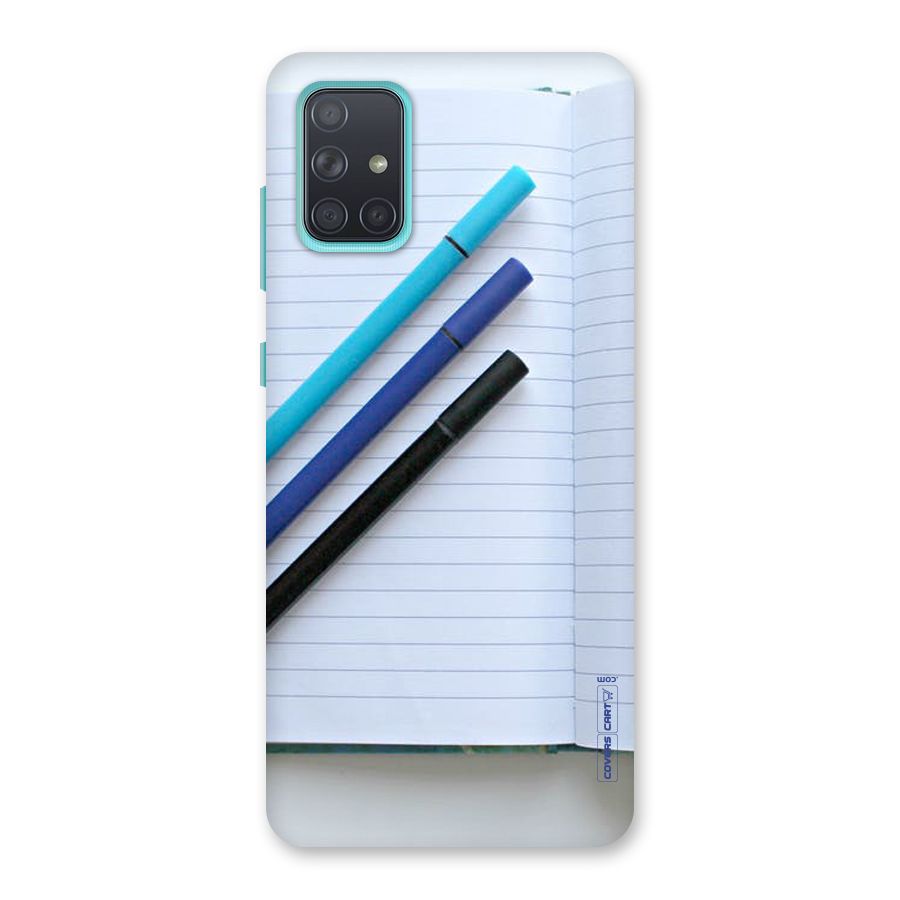 Notebook And Pens Back Case for Galaxy A71