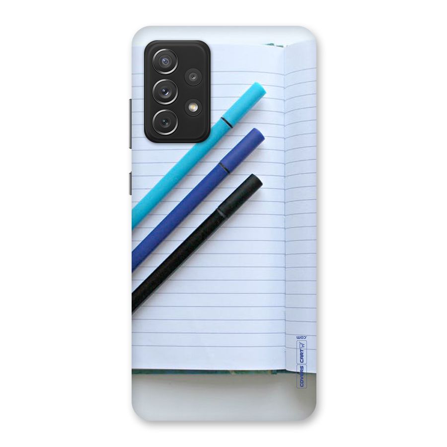 Notebook And Pens Back Case for Galaxy A72
