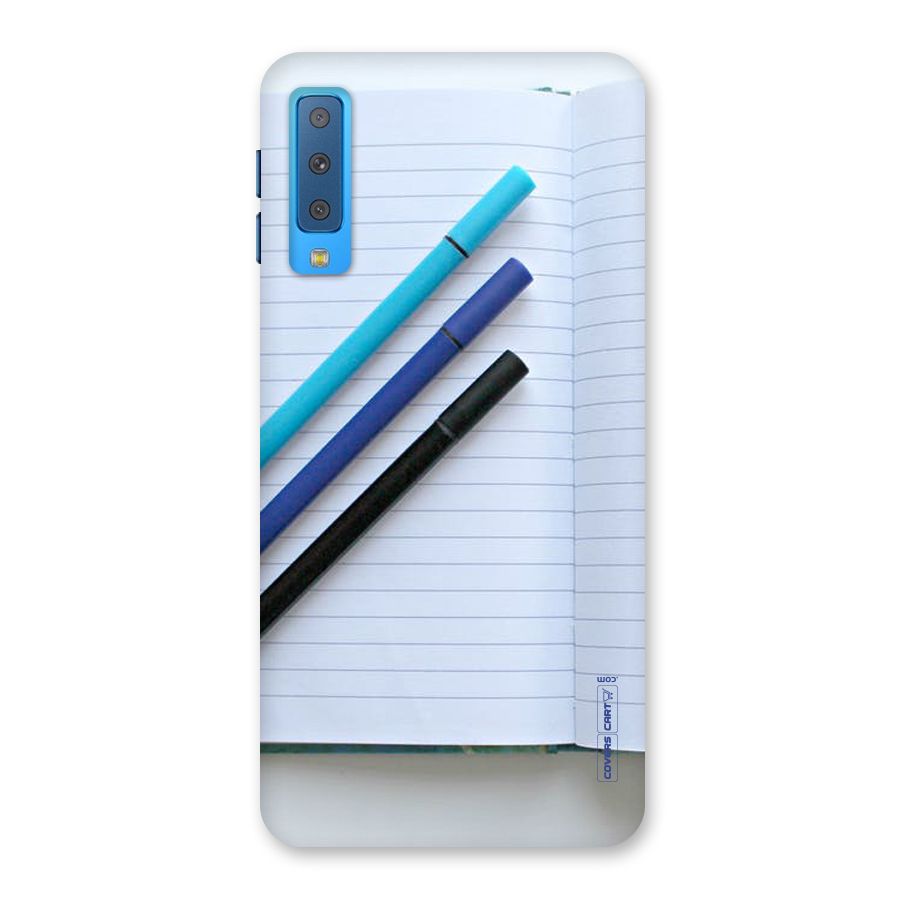 Notebook And Pens Back Case for Galaxy A7 (2018)