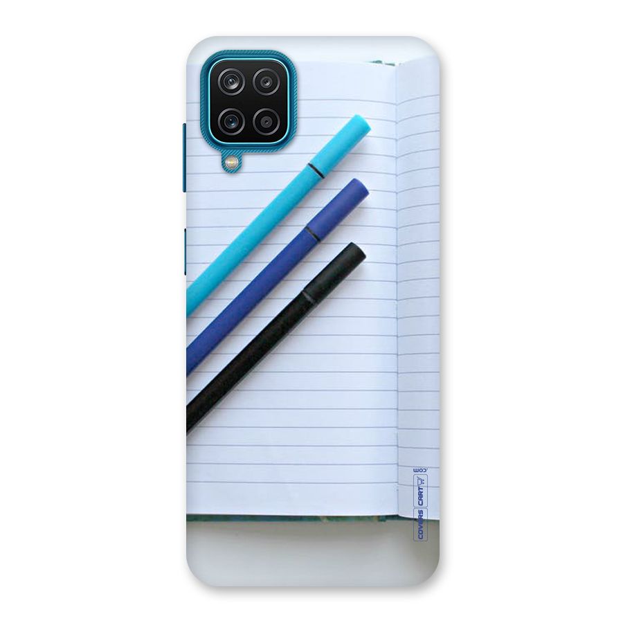 Notebook And Pens Back Case for Galaxy M12