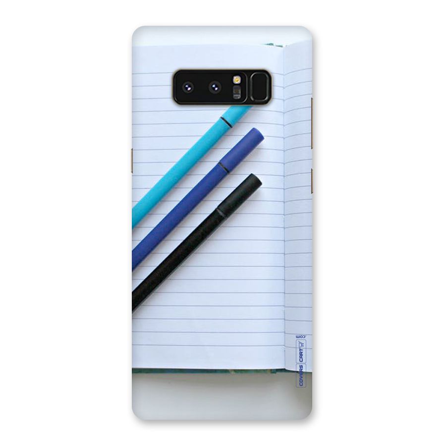 Notebook And Pens Back Case for Galaxy Note 8