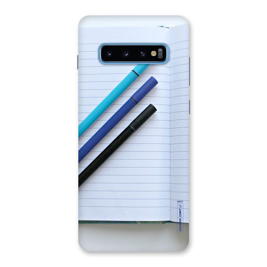 Notebook And Pens Back Case for Galaxy S10 Plus