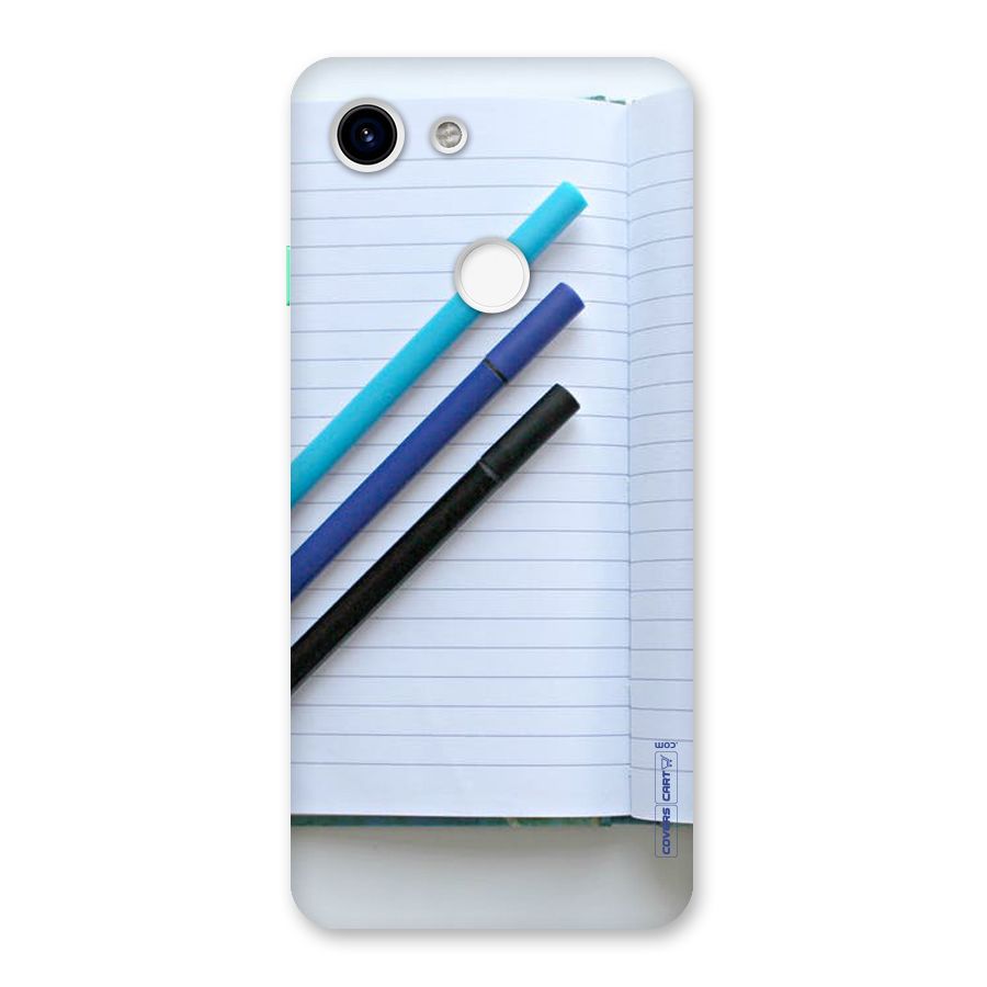 Notebook And Pens Back Case for Google Pixel 3