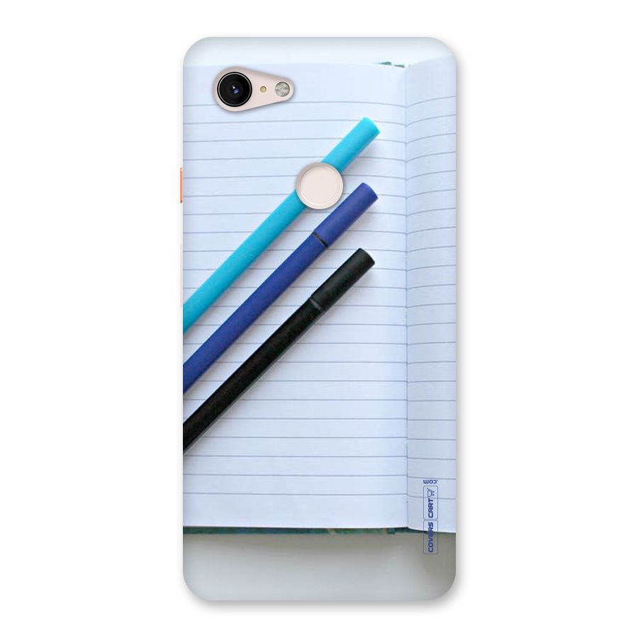 Notebook And Pens Back Case for Google Pixel 3 XL