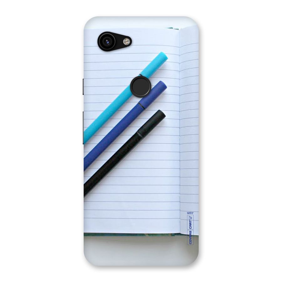 Notebook And Pens Back Case for Google Pixel 3a