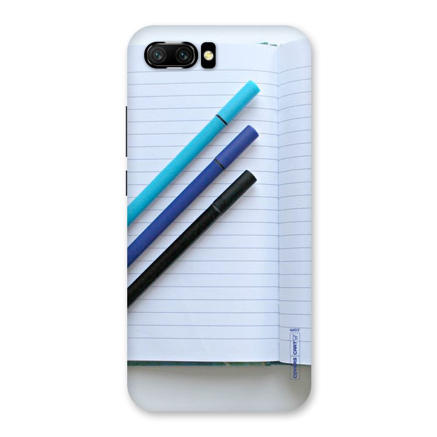 Notebook And Pens Back Case for Honor 10